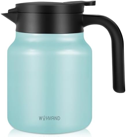 Stainless Steel 27Oz Thermal Coffee Carafe - Insulated, Dustproof, Perfect for Home/Party Use, Keeps Hot/Cold, Silver Fi