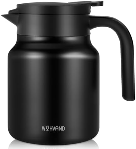 Stainless Steel 27Oz Thermal Coffee Carafe - Insulated, Dustproof, Perfect for Home/Party Use, Keeps Hot/Cold, Silver Fi