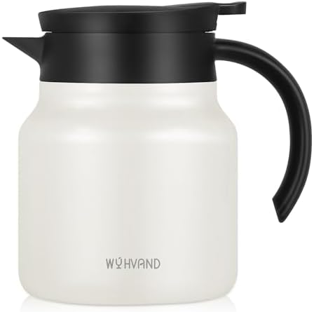 Stainless Steel 27Oz Thermal Coffee Carafe - Insulated, Dustproof, Perfect for Home/Party Use, Keeps Hot/Cold, Silver Fi
