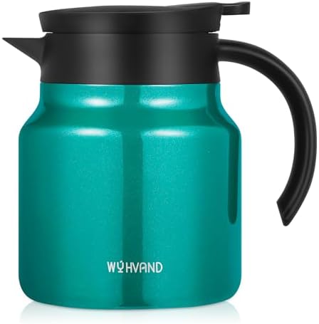 Stainless Steel 27Oz Thermal Coffee Carafe - Insulated, Dustproof, Perfect for Home/Party Use, Keeps Hot/Cold, Silver Fi