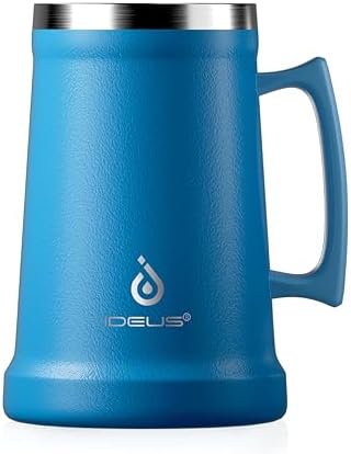 Ideus Insulated Beer Stein - 24oz Double Walled Stainless Steel Mug for Cold Drinks - Perfect for Parties and Outdoor Ga