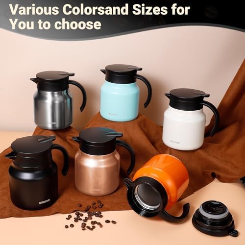 Stainless Steel 27Oz Thermal Coffee Carafe - Insulated, Dustproof, Perfect for Home/Party Use, Keeps Hot/Cold, Silver Fi