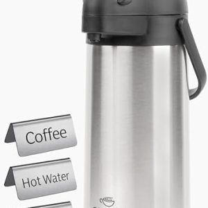 Cresimo Coffee Carafe | 102oz Insulated Airpot Dispenser | Hot Beverage Solution for Events | Easy Pump Operation & Dura