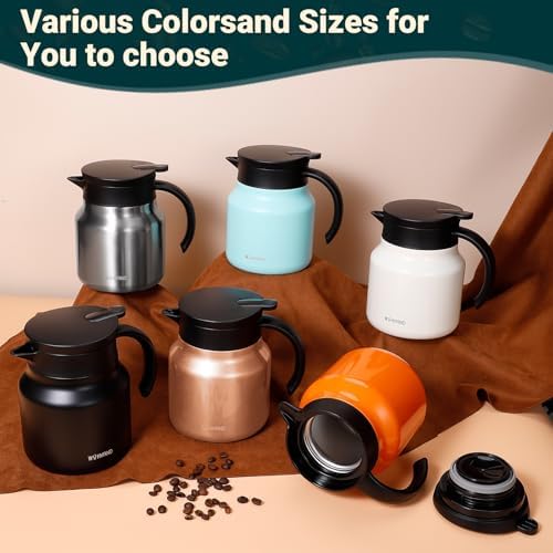 Stainless Steel 27Oz Thermal Coffee Carafe - Insulated, Dustproof, Perfect for Home/Party Use, Keeps Hot/Cold, Silver Fi