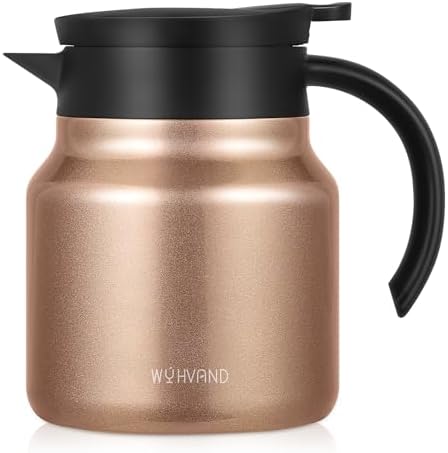 Stainless Steel 27Oz Thermal Coffee Carafe - Insulated, Dustproof, Perfect for Home/Party Use, Keeps Hot/Cold, Silver Fi