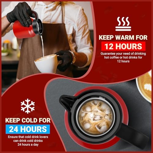 Stainless Steel 27Oz Thermal Coffee Carafe - Insulated, Dustproof, Perfect for Home/Party Use, Keeps Hot/Cold, Silver Fi