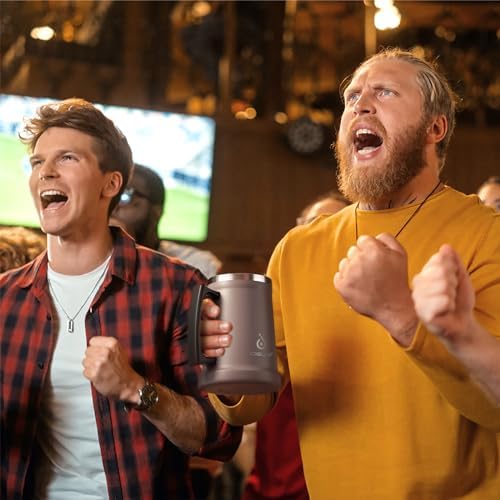 Ideus Insulated Beer Stein - 24oz Double Walled Stainless Steel Mug for Cold Drinks - Perfect for Parties and Outdoor Ga