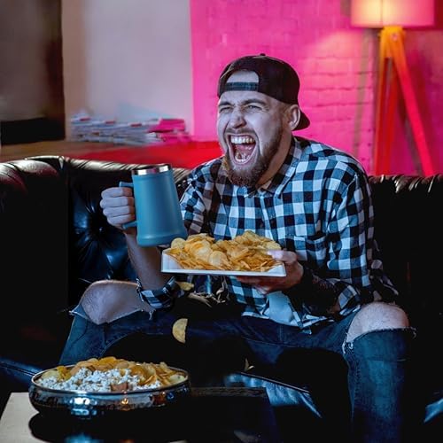 Ideus Insulated Beer Stein - 24oz Double Walled Stainless Steel Mug for Cold Drinks - Perfect for Parties and Outdoor Ga