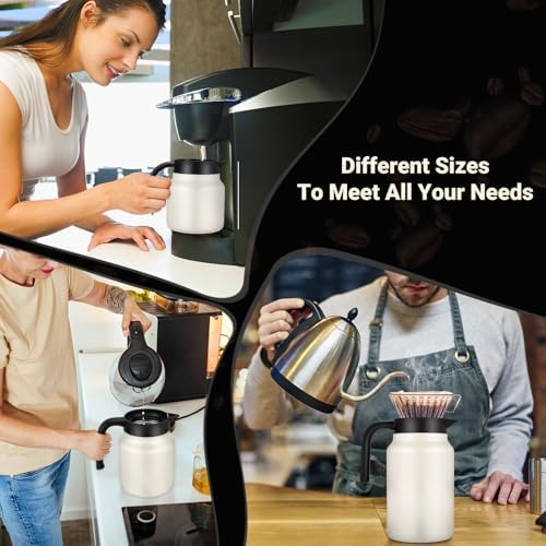 Stainless Steel 27Oz Thermal Coffee Carafe - Insulated, Dustproof, Perfect for Home/Party Use, Keeps Hot/Cold, Silver Fi
