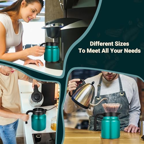 Stainless Steel 27Oz Thermal Coffee Carafe - Insulated, Dustproof, Perfect for Home/Party Use, Keeps Hot/Cold, Silver Fi