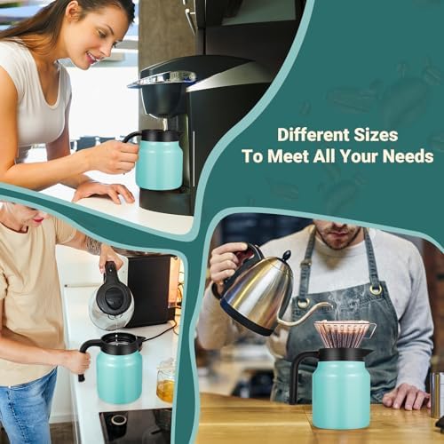 Stainless Steel 27Oz Thermal Coffee Carafe - Insulated, Dustproof, Perfect for Home/Party Use, Keeps Hot/Cold, Silver Fi