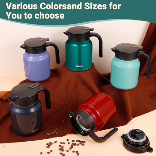 Stainless Steel 27Oz Thermal Coffee Carafe - Insulated, Dustproof, Perfect for Home/Party Use, Keeps Hot/Cold, Silver Fi