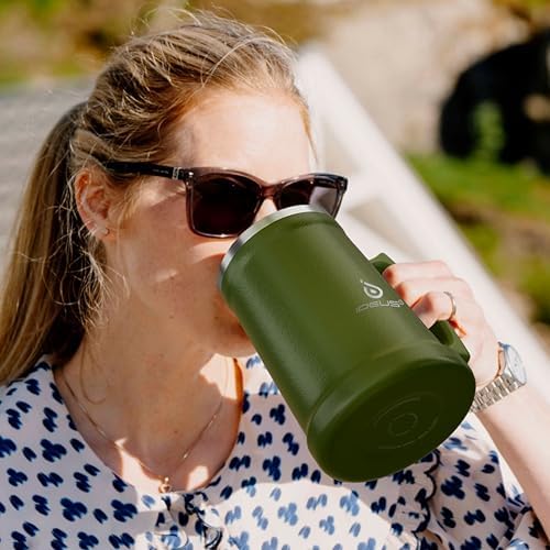 Ideus Insulated Beer Stein - 24oz Double Walled Stainless Steel Mug for Cold Drinks - Perfect for Parties and Outdoor Ga