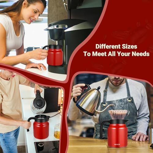 Stainless Steel 27Oz Thermal Coffee Carafe - Insulated, Dustproof, Perfect for Home/Party Use, Keeps Hot/Cold, Silver Fi