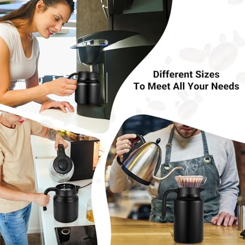 Stainless Steel 27Oz Thermal Coffee Carafe - Insulated, Dustproof, Perfect for Home/Party Use, Keeps Hot/Cold, Silver Fi