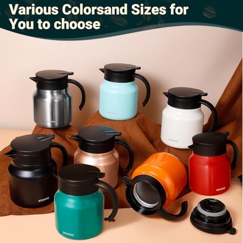 Stainless Steel 27Oz Thermal Coffee Carafe - Insulated, Dustproof, Perfect for Home/Party Use, Keeps Hot/Cold, Silver Fi